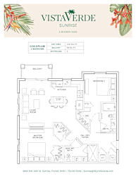 Floor Plan Cocoplum 2 Bed/2 Bath