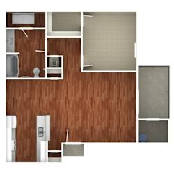 1B1B Floor Plan at The Grand at 150 Apartments, Dickson, TN