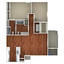 2B2B Floor Plan at The Grand at 150 Apartments, Dickson, 37055