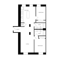 B12 Floor Plan at Residences at Delmar Divine, St. Louis, Missouri