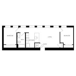 B2 Floor Plan at Residences at Delmar Divine, St. Louis, MO, 63112