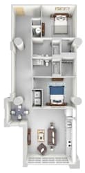 B4 Floor Plan at Parcels at Concourse, Tennessee, 38104