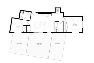 Two-bedroom, two-bath floor plan