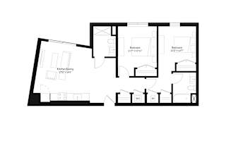 One-bedroom, one-bath floor plan