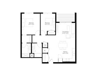 Two-bedroom, two-bath floor plan