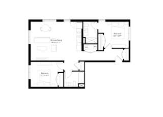 Two-bedroom, two-bath floor plan