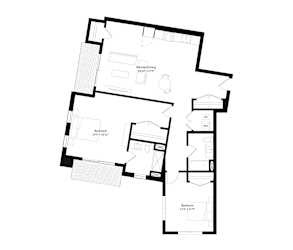 Two-bedroom, two-bath floor plan