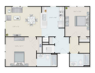 Two Bathroom Apartment A.at Waterfront Apartments, Buffalo, 14201