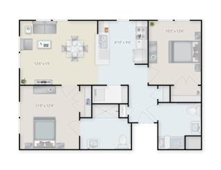 Two Bathroom Apartment B.at Waterfront Apartments, Buffalo New York