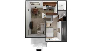 A white framed picture of a bathroom.