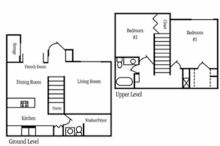 2 Bedroom 2 Bathroom Floor Plan at Country Club Meadows Apartments, Arizona, 86004