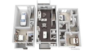 3 Bed 3 Bath Floor Plan 3 Bed 3 Bath Floor Plan at The Encore by Windsor, Atlanta, GA, 30339