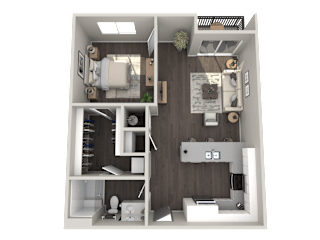 a1 floor plan  1 bedroom with 2 baths  129