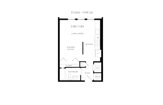 Canary Studio A Floor Plan at Canvas, Hyattsville