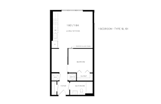 1B1 Floor Plan at Canvas, Hyattsville, MD 20781
