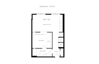 1D Floor Plan at Canvas, Hyattsville, 20781