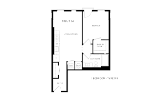 1F4 Floor Plan at Canvas, Maryland, 20781