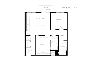 2A Floor Plan at Canvas, Hyattsville, MD