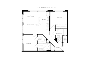2C2 Floor Plan at Canvas, Hyattsville