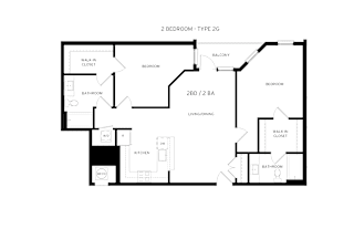 2G Floor Plan at Canvas, Hyattsville, MD