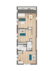 845-Square-Foot-Two-Bedroom-One-Bath-Floorplan-Available-For-Rent-Serenade-Apartments