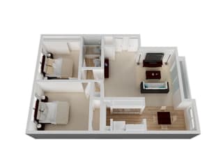 Two_Bedroom Floor Plan Two_Bedroom Floor Plan at Oak Pointe, California
