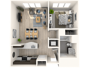 a 1 bedroom floor plan