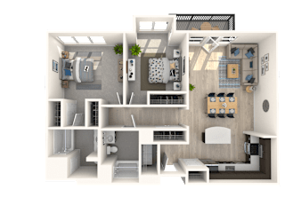 a floor plan of a 2 bedroom apartment