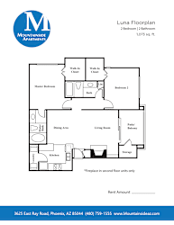 Mountainside Apartments B2 Floorplan