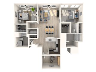 B7 Den 2 Beds 2 Baths Floor Plan