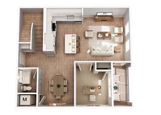 Townhouse, two levels