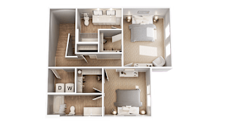 Townhouse, two levels