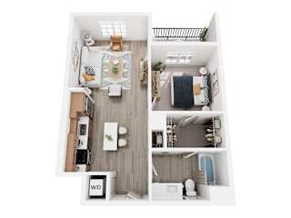 a 1 bedroom floor plan  woodland commons apartments