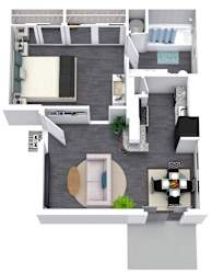 A1 3D Floorplan at Arrowood Apartments, Houston