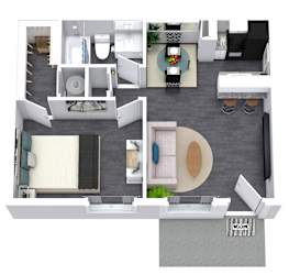 A2 3D Floorplan at Arrowood Apartments, Texas