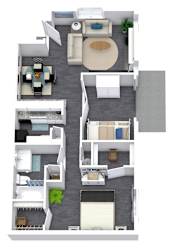 A4 3D Floorplan at Arrowood Apartments, Houston, TX 77072