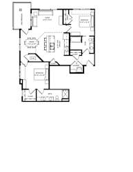 2 Bedroom C1 Floor Plan at Two Points Crossing, Wisconsin, 53593