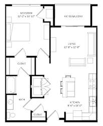 1 Bedroom A ADA Floor Plan at Two Points Crossing, Wisconsin
