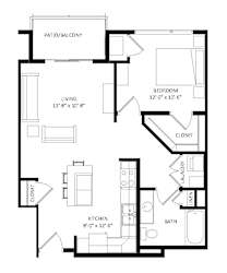A5 SIM Floor Plan at Two Points Crossing, Madison, WI, 53593