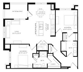 D1 Floor Plan at Two Points Crossing, Madison, WI