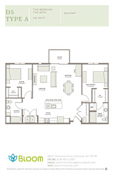 D5 Type A Floorplan at Bloom, Monona, WI, 53716