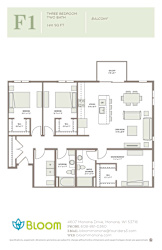 F1 Floorplan at Bloom, Monona