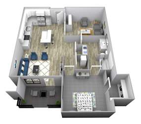 1 Bedroom + Den H Floor Plan at Two Points Crossing, Madison