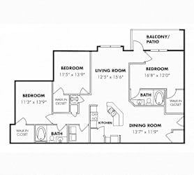 3Bed 2Bath Floor Plan at Carrington Park at Lake Lanier, Gainesville, GA, 30504