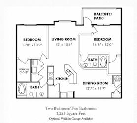 2Bedroom Floor Plan at Carrington Park at Lake Lanier, Gainesville