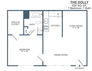 1 Bedroom, 1 Bath 630 SF apartment at Madison Flats, Madison, TN, 37115.