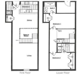 the plan of the floor plans of two different floors of a house