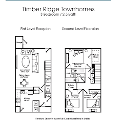 Floor Plan 3 Bedroom 2.5 Bath Townhome