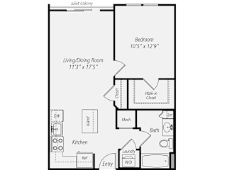 1 BR 1 BA - Juliet