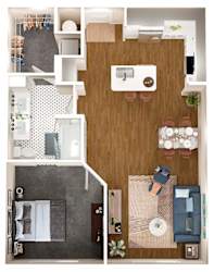a drawing of a floor plan with a bedroom and a bathroom
